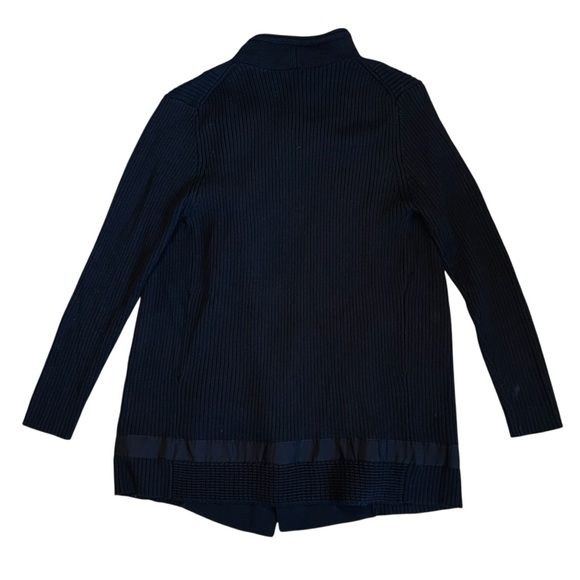 Athleta Women’s Sz L Black Merino Wool Blend Sentinel Sweater Wrap Jacket Knit - Picture 8 of 14